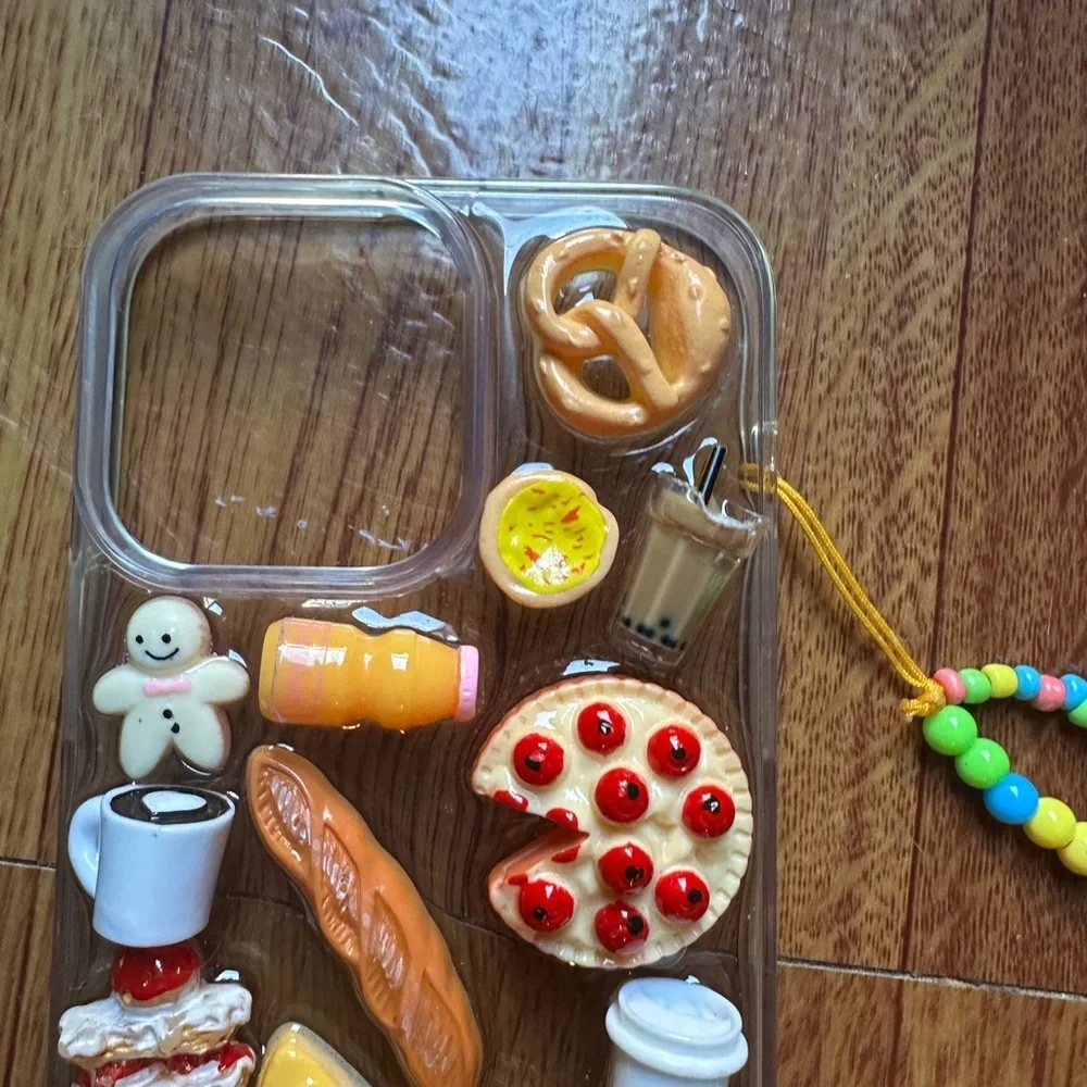 Colorful Beaded iPhone 14 Pro Max Case with Food Charms